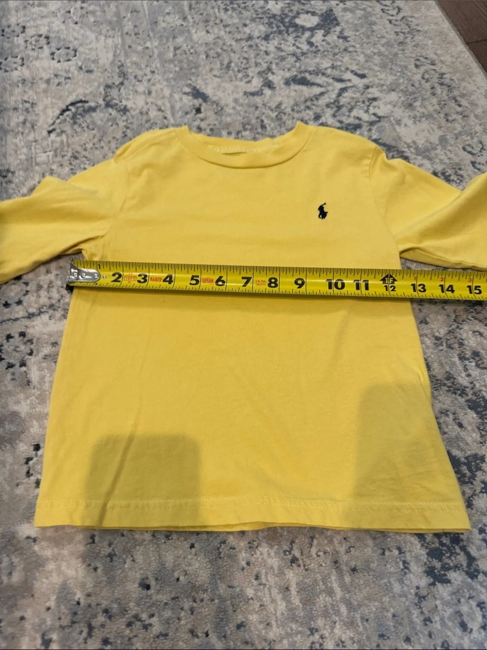 Ralph Lauren Bright Yellow Long-Sleeve Kids Tee with Navy Pony